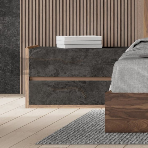 Rado Modern Walnut & Stucco Nightstand / VGACRADO-NS