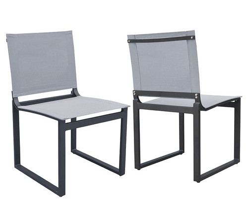Kayak - Modern Outdoor Dark Charcoal Dining Chair (Set of 2) / VGGERH-AGEAN-CH-GRY-2