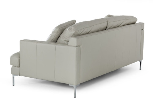 Janina - Modern Light Grey Leather Sofa / VGKKKF1032-GRY-3
