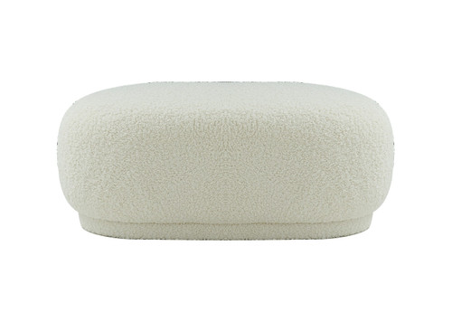 Kael - Contemporary White Sherpa Ottoman / VGODZW-20100-WHT-OTT