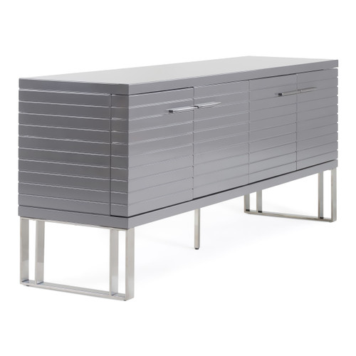 Splendor - Grey High Gloss Slatted Buffet / VGVCG20256-GRY-BUF