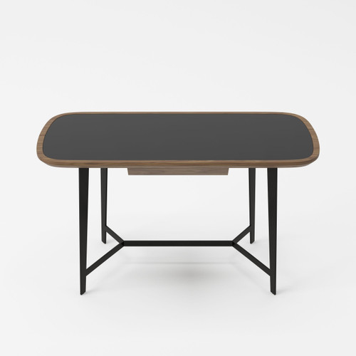 Girard - Modern Walnut & Black Glass Desk / VGBBMQ2002DK-2