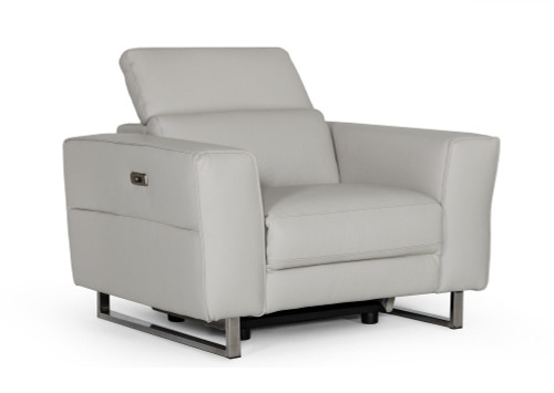 Lucca - Italian Modern Grey Armchair w/ Electric Recliner / VGDDLUCCA-GREY-CH