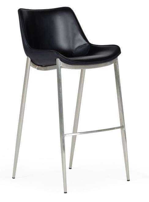Hooper - Modern Black Eco-Leather Bar Stool (Set of 2) / VGHR5400B-BLK