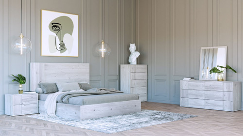 Eastern King Nova Domus Asus - Modern Italian White Bedroom Set / VGACASUS-WHT-SET-EK