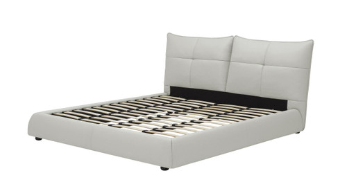 Patrick - Eastern King Modern White Leather Bed / VGKKB-75X-BED-EK