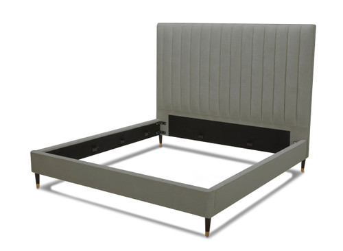 Hemlock - Eastern King Modern Grey Velvet Bed / VGKKB606X-GRY-BED-EK