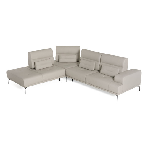 Sunset - Contemporary Italian Grey Leather Left Facing Sectional Sofa / VGCCSUNSET-LAF-GRY-SECT