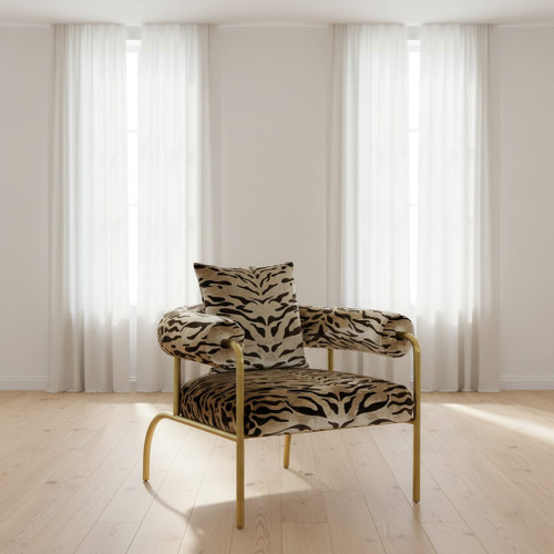 Kola - Gold Zebra Print Accent Chair / VGODZW-21051-GOLD-CH