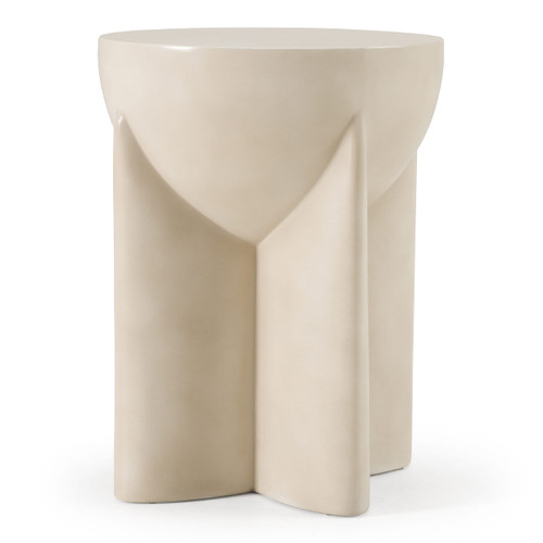 Elsa - Modern Oyster Concrete Round End Table / VGGR-615436-WHT