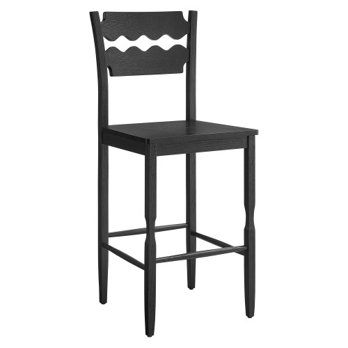 Jax Oak Wood Bar Stool With Wavy Razor Back by Modway / EEI-7506