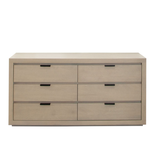 Sonoma 6-Drawer Wood Dresser in Light Natural Grey Wash Finish / SONOMADRNA