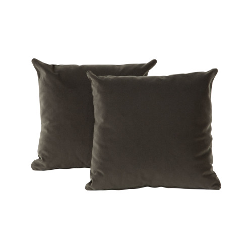 Set of (2) 16" Square Accent Pillows in Winter Moss Performance Velvet / PILLOW16MO2PK