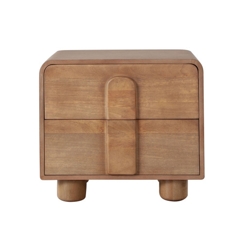 Indigo Solid Wood 2-Drawer Night Stand/End Table in Honey Finish / INDIGONSHO