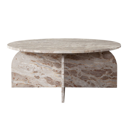 Nebula Round Cocktail Table in Genuine Marble Panther Beige finish / NEBULACTPB