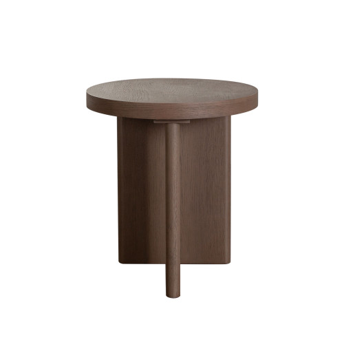 Aspen Round End Table in Dark Oak finish / ASPENETOA