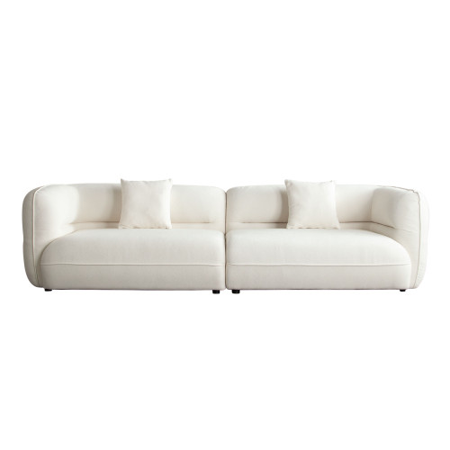 Micah 2PC Sofa in Elite Ivory Polyester Fabric / MICAHIV2PCSO