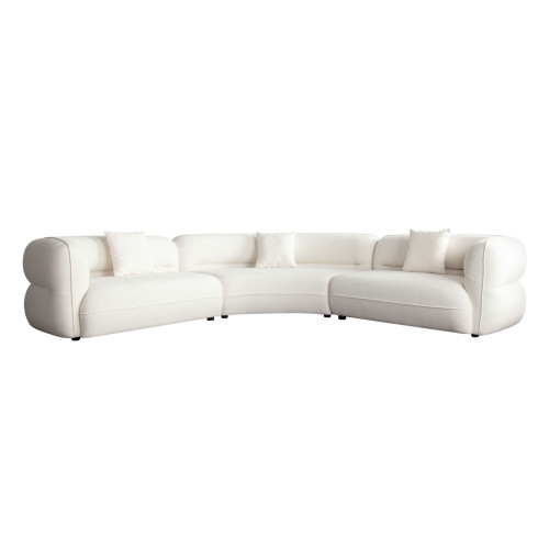 Micah 3PC Sectional in Elite Ivory Polyester Fabric / MICAHIV3PCSECT