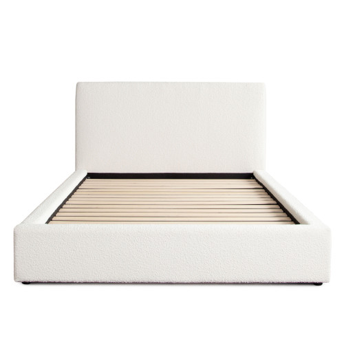 Cloud2 43" Low Profile Eastern King Bed in Ivory Boucle Fabric / CLOUD2IVEKBED