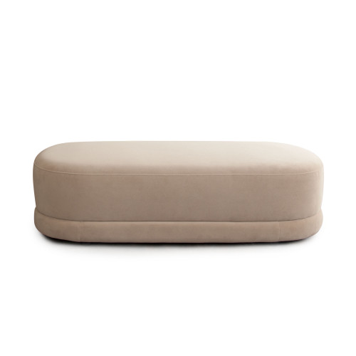 Fox Oval Accent Bench in Camel Performance Velvet / FOXBECA