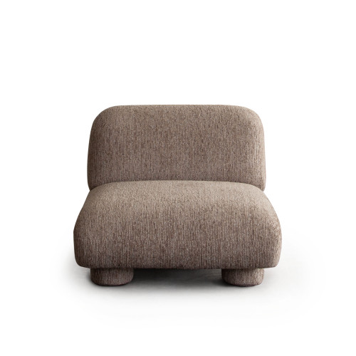 Wren Armless Chair in Bark Polyester Fabric / WRENACBK