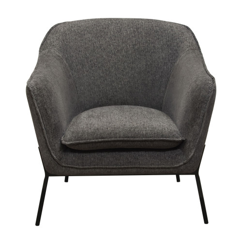 Status Accent Chair in Grey Fabric with Metal Leg / STATUSCHGR