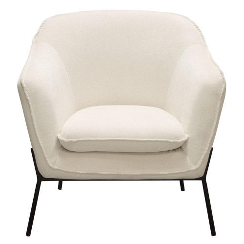 Status Accent Chair in Cream Fabric with Black Powder Coated Metal Leg / STATUSCHCR