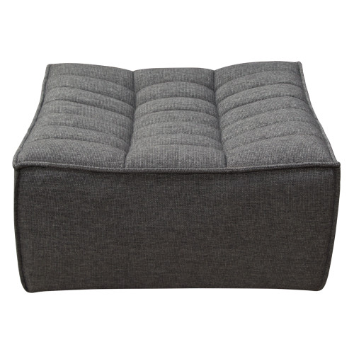 Marshall Scooped Seat Ottoman in Grey Fabric / MARSHALLOTGR