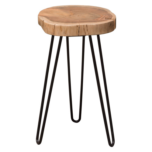 Joss Natural Acacia One of a Kind Live Edge Accent Table w/ Black Hairpin Legs / JOSSETNA