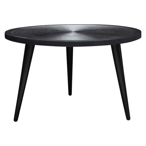 Vortex Round Cocktail Table in Solid Mango Wood Top in Black Finish & Iron Legs / VORTEXCTBL
