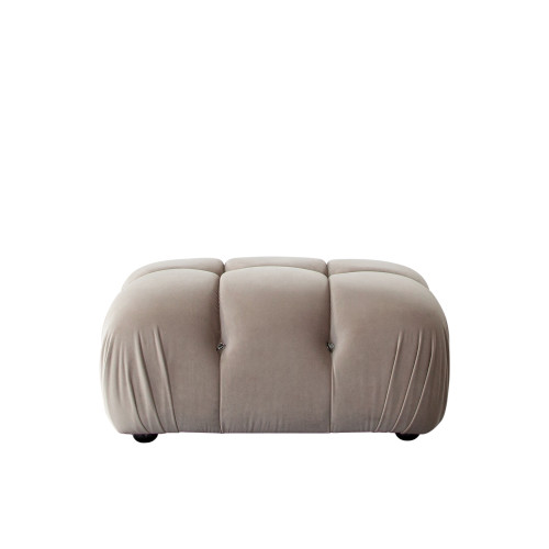 Paloma Rectangle Ottoman in Mink Tan Velvet / PALOMAOTTN