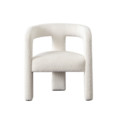 Scout Dining/Accent Chair in Ivory Boucle Fabric / SCOUTCHIV
