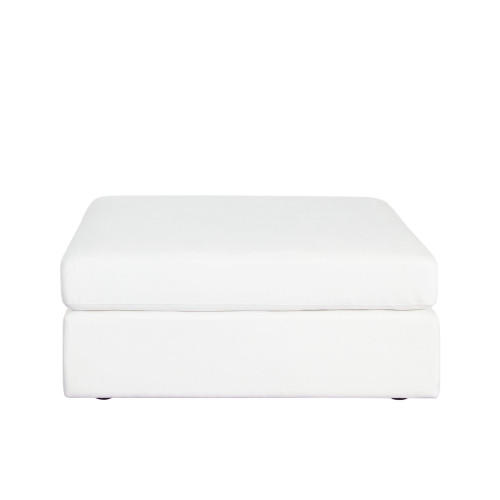 Muse Ottoman in Mist White Performance Fabric / MUSEOTWH