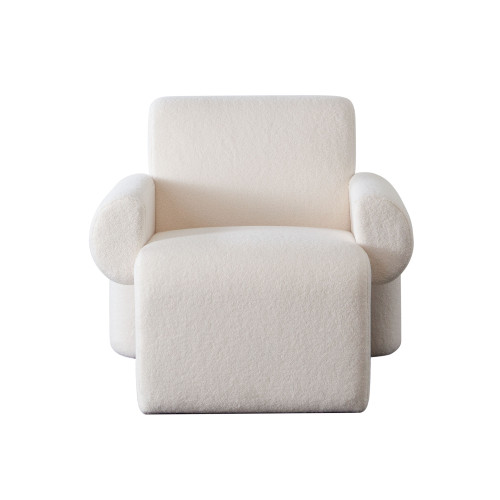 Noa Accent Chair in Ivory Sherpa Fabric / NOACHIV