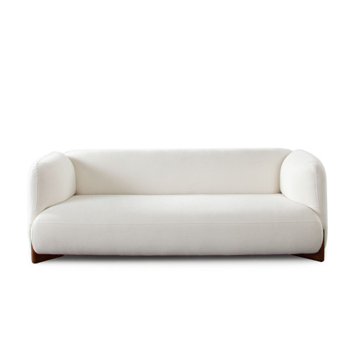 Link Sofa in Elite Ivory Fabric w/ Wood Leg / LINKSOIV
