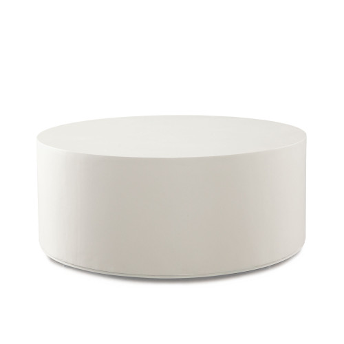 Montage Round Cocktail Table in Ivory Faux Cement Finish / MONTAGERCTIV