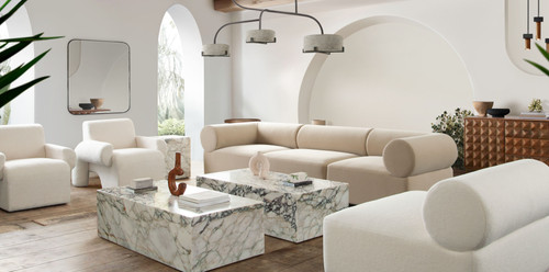 Zia 3PC Modular Sofa in Light Camel Performance Velvet Fabric / ZIA2SC1ACLCA