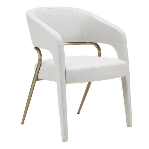 Elson - Modern Off-White Fabric + Antique Brass Dining Chair / VGGA-6286CH-1-OFFWHT