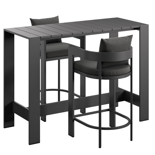 Tahoe 3-Piece Outdoor Patio Aluminum Bar Table Set by Modway / EEI-7598