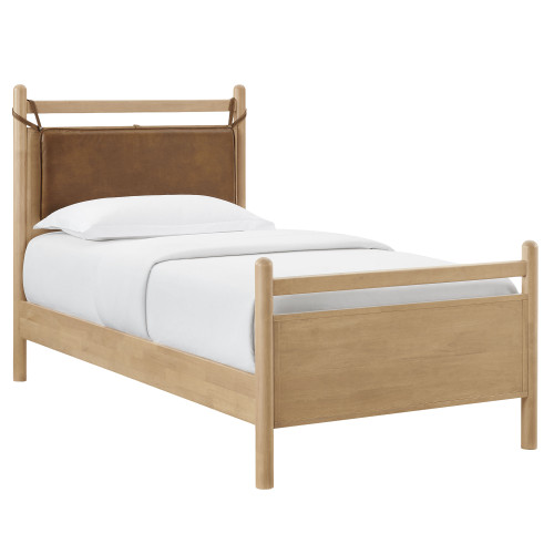 Leni Twin Size Vegan Leather and Wood Platform Bed Frame by Modway / MOD-7310