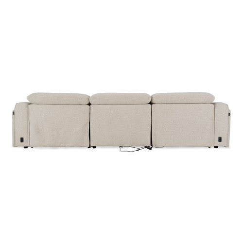 Ambler - Modern Off-White Fabric Sofa w/ 2 Power Recliners / VGKV-KM.6629-SOFA-LINEN