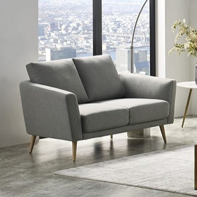 Benham Modern Grey Fabric Loveseat / VGMB-1879-GRY-LOVE