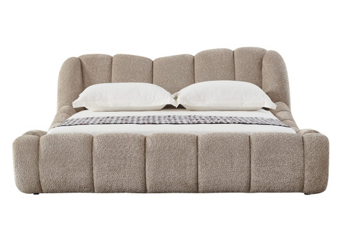 Queen Janine - Modern Tan Fabric Bed / VGEV-A168-TAN-Q