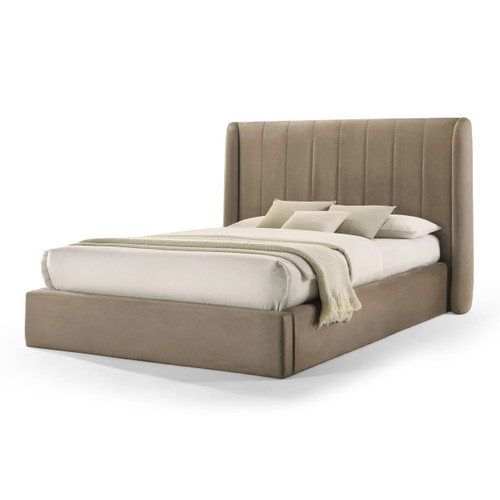 Eastern King Kiro - Modern Tan Fabric Bed / VGMA-BR-176-BED-EK