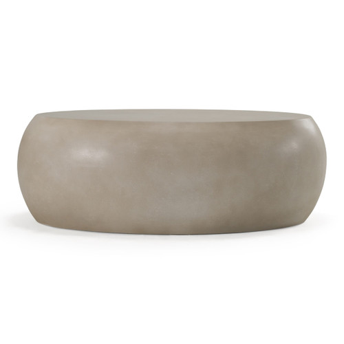Denny - Modern Beige Concrete Oval Coffee Table / VGGR-675466-SAND