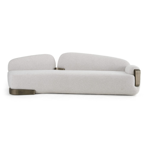 Rainier - Contemporary Off-White Fabric + Antique Brass Sofa / VGFA-SF2019-OFFWHT