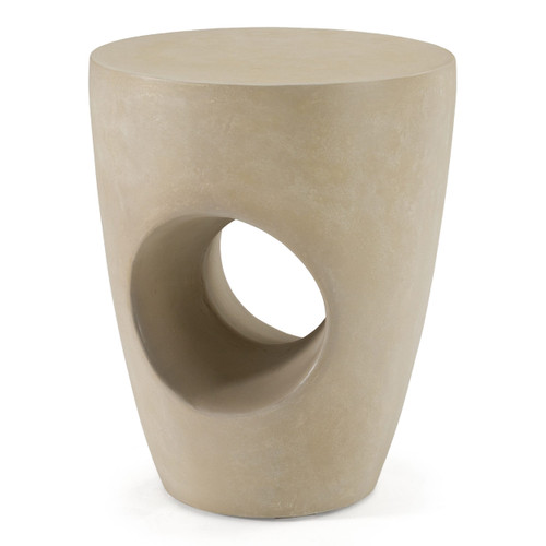 Carville - Modern Beige Fiberform Dining Stool/End Table / VGGR-644336-PM-SAND