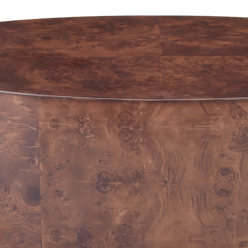 August - Modern Dark Walnut Burl Round Coffee Table / VGMY-5377-R-WAL