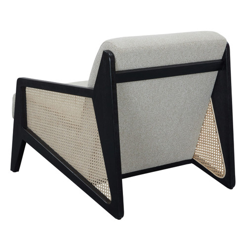 Kratz - Modern Beige Fabric + Rattan + Black Walnut Accent Chair / VGRH-RHT-825027-BGE