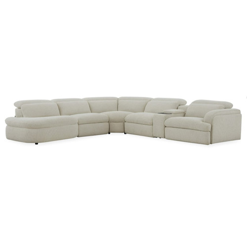 Ambler - Modern Off-White Fabric Sectional Sofa w/ 2 Power Recliners Left Facing Chaise / VGKV-KM.6629-SECT-LINEN-LAF